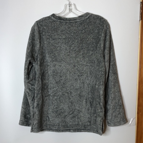 Charter Club Women's Red Heart Plaid Long Sleeve Fleece Stretch Top Size L Large - Picture 9 of 9